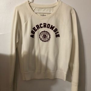 Abercrombie & Fitch White Crewneck Sweatshirt